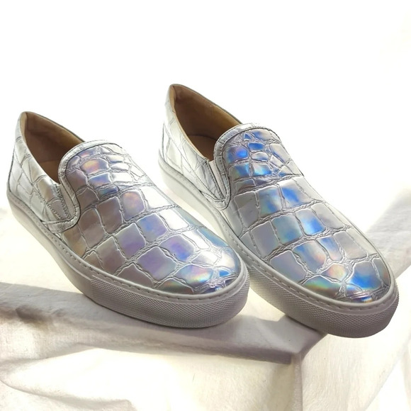 Cool Holographic Croc Embossed Slip On Shoes EUC ๐ - Picture 15 of 16